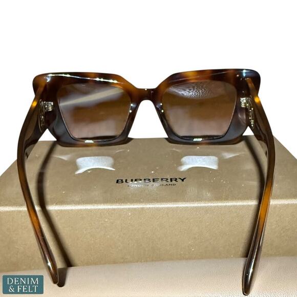 Burberry Daisy Light Havana Brown Tortoise Polarized Logo Sunglasses 51mm Italy - Picture 11 of 16